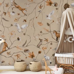 Φωτοταπετσαρία Playful Forest, beige - Kikki Belle 60876