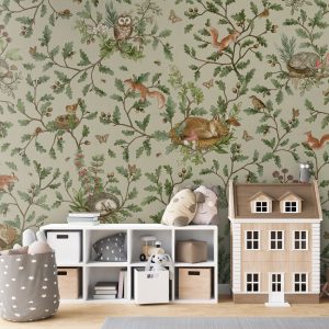 Φωτοταπετσαρία Playful Woods, green - Kikki Belle 60914