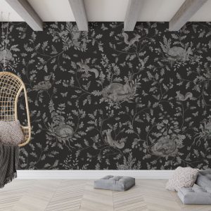 Φωτοταπετσαρία Playful Woods, monochrome black - Kikki Belle 60915