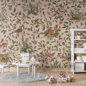 Φωτοταπετσαρία Playful Woods, pink - Kikki Belle 60919