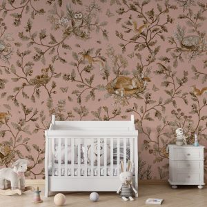 Φωτοταπετσαρία Playful Woods, vintage pink - Kikki Belle 60924