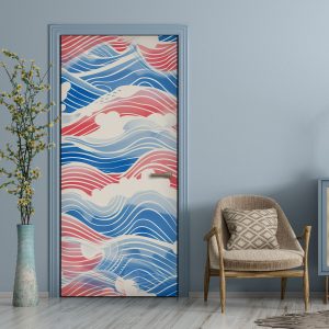 Αυτοκόλλητο Πόρτας Abstract Sea Waves - Decotek 31177