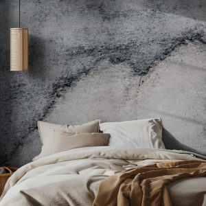Φωτοταπετσαρία Γκρι Κορυφές με Υφή τοποθετημένη σε τοίχο δωματίου