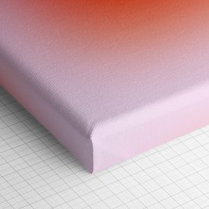 Λεπτομέρεια γωνίας του καμβά «Gradient Aura» — τυπωμένο πλαϊνό και ύφανση βαμβακερού καμβά