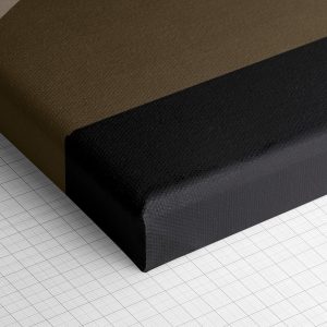 Λεπτομέρεια γωνίας του καμβά «Δέντρο στην Έρημο» — τυπωμένο πλαϊνό και ύφανση βαμβακερού καμβά