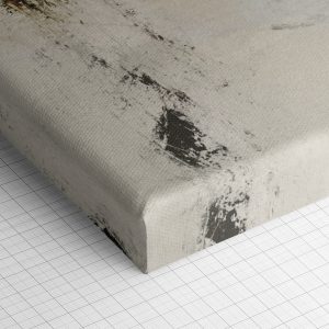 Λεπτομέρεια γωνίας του καμβά «Λευκοί Βράχοι στον Ωκεανό» — τυπωμένο πλαϊνό και ύφανση βαμβακερού καμβά