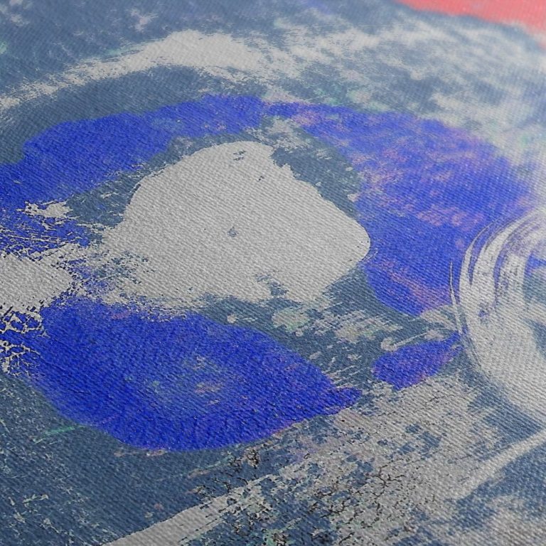 Κοντινή λήψη στην ύφανση του καμβά «Πολύχρωμα Αφηρημένα Σχήματα»