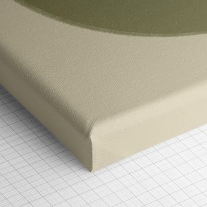 Λεπτομέρεια γωνίας του καμβά «Πουλιά σε Πτήση» — τυπωμένο πλαϊνό και ύφανση βαμβακερού καμβά