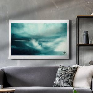 Πίνακας σε καμβά «Ταραγμένος Πετρόλ Ωκεανός» κρεμασμένος σε τοίχο δωματίου