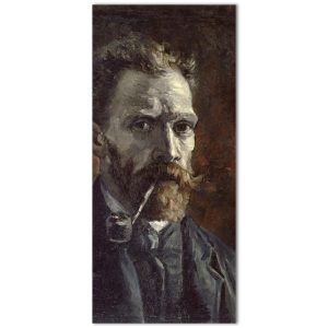 Το σχέδιο του αυτοκόλλητου πόρτας Αυτοπροσωπογραφία με Πίπα, Βαν Γκογκ: η πρώιμη αυτοπροσωπογραφία με την πίπα, σε σκούρους