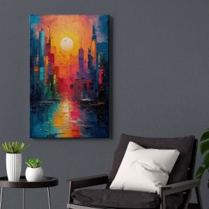 Πίνακας Ζωγραφικής Abstract Sun Over The City - Decotek 221185
