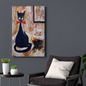 Πίνακας Ζωγραφικής Abstract Black Cat - Decotek 221224
