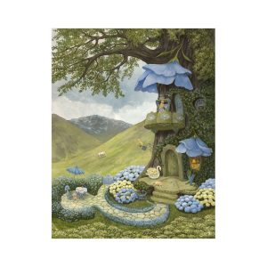 Το σχέδιο του αυτοκόλλητου ντουλάπας Blueberry Blues, ζωγραφική της Julia Vaihicheva