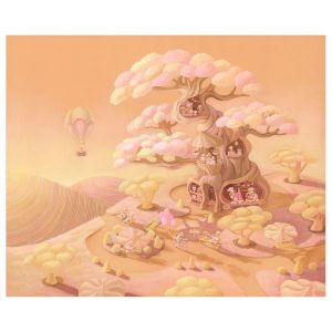 Το σχέδιο του αυτοκόλλητου ντουλάπας Little Lamb Bakery, ζωγραφική της Julia Vaihicheva