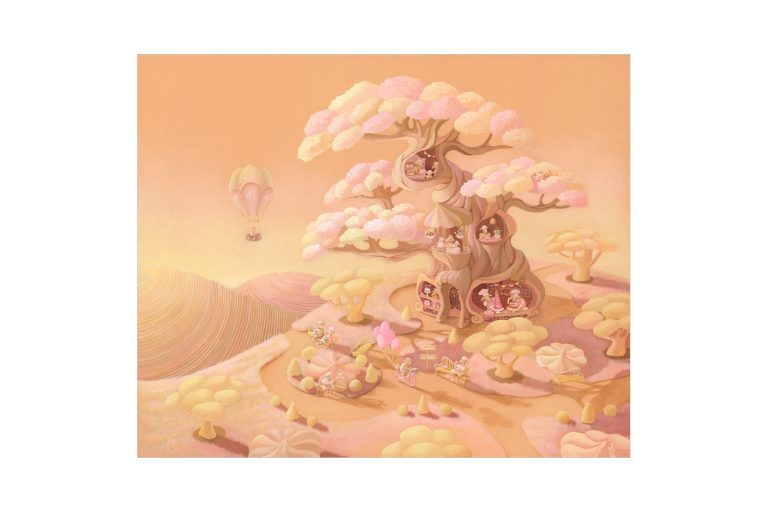 Το σχέδιο του αυτοκόλλητου ντουλάπας Little Lamb Bakery, ζωγραφική της Julia Vaihicheva