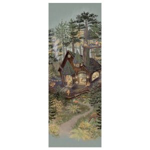 Το σχέδιο του αυτοκόλλητου ψυγείου Tiny Woodland Shop όπως τυπώνεται, σε αναλογία ψυγείου