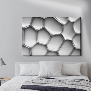 Πίνακας σε καμβά «Ασημένιες Φυσαλίδες Αφρού» κρεμασμένος σε τοίχο δωματίου