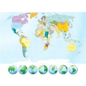 Παιδική Φωτοταπετσαρία Τοίχου Παγκόσμιος Χάρτης - A&G Design Group - Decotek FT 1454-0