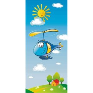 Παιδική Φωτοταπετσαρία Τοίχου Χαρούμενο Ελικόπτερο - A&G Design Group - Decotek FTV 0038-0