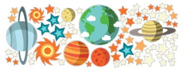 Παιδικό Αυτοκόλλητο Διάστημα και Αστέρια - Decotek 11155-91599