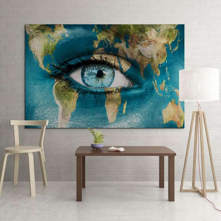 Πίνακας Ζωγραφικής Μάτι στον Παγκόσμιο Χάρτη - Decotek 11034-0