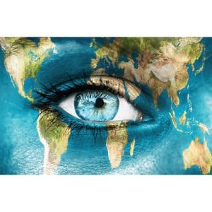 Πίνακας Ζωγραφικής Μάτι στον Παγκόσμιο Χάρτη - Decotek 11034-106580