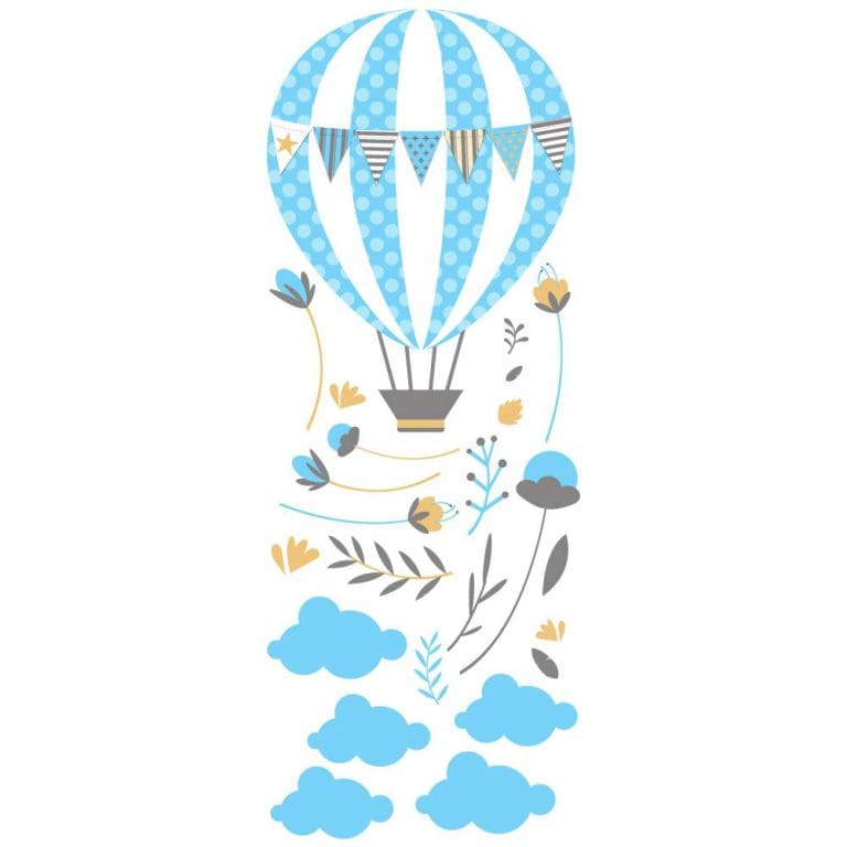Παιδικό Αυτοκόλλητο Γαλάζιο Αερόστατο - Decotek 12628-102492