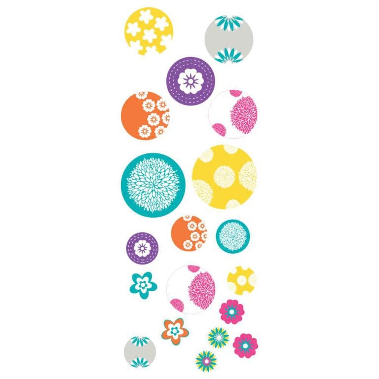 Παιδικό Αυτοκόλλητο Κύκλοι με Λουλούδια - Decotek 12630-102500