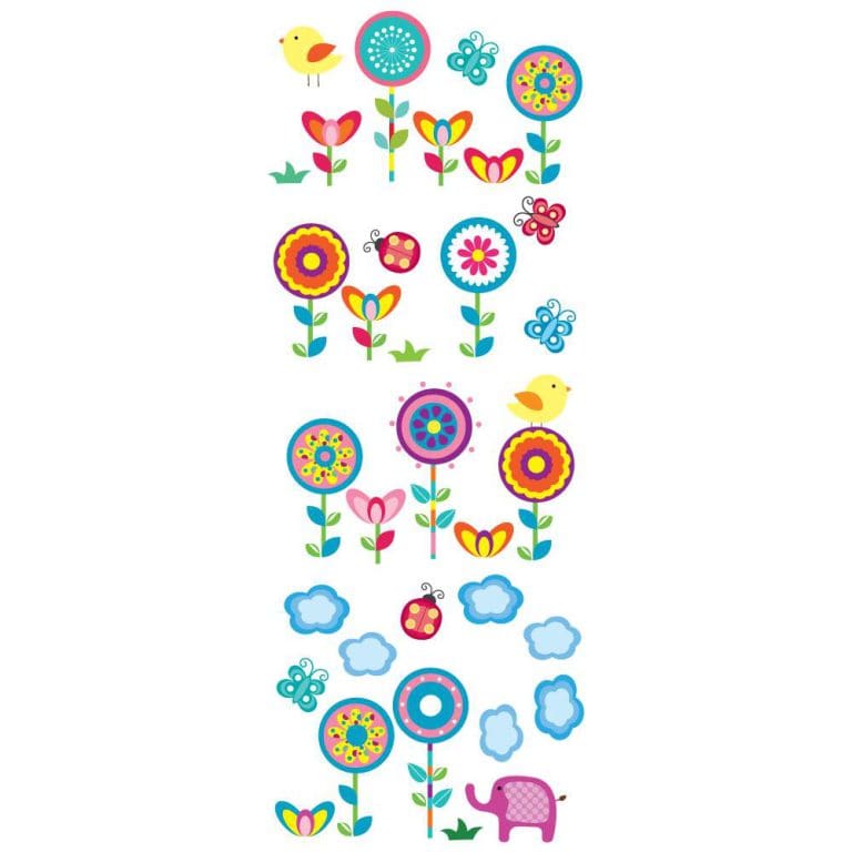 Παιδικό Αυτοκόλλητο Πολύχρωμα Λουλούδια - Decotek 12639-102536