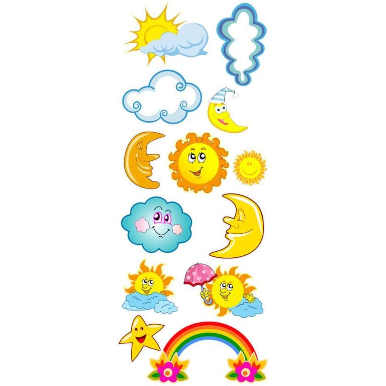Παιδικό Αυτοκόλλητο Ήλιος και Φεγγάρι - Decotek 13291-102624