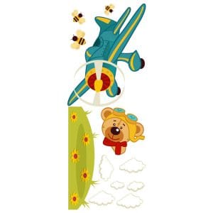 Παιδικό Αυτοκόλλητο Αρκουδάκι σε Αεροπλάνο - Decotek 13294-102636