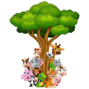 Παιδικό Αυτοκόλλητο Δέντρο με Ζωάκια - Decotek 13791-110679