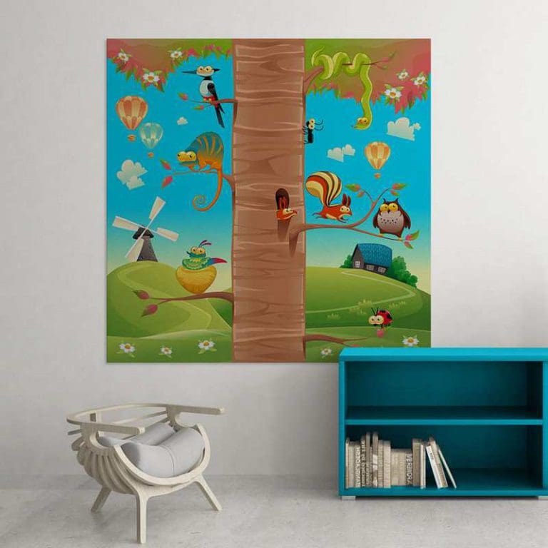 Παιδικός Πίνακας Ζωγραφικής Ζωάκια στο Δέντρο - Decotek 16005-0