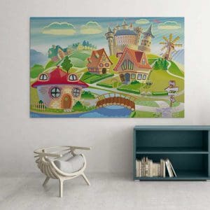 Παιδικός Πίνακας Ζωγραφικής Κάστρο και Σπιτάκια - Decotek 16029-0
