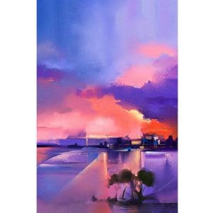 Πίνακας Ζωγραφικής Purple Sunset - Decotek 16968-120267