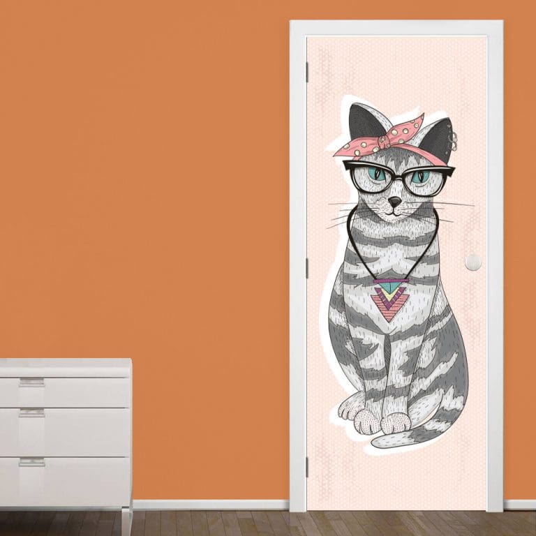 Αυτοκόλλητο Πόρτας Fashion Γάτα - Decotek 20124-0