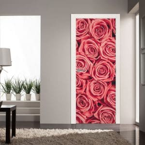 Αυτοκόλλητο Πόρτας Ροζ Τριαντάφυλλα Decotek 20153-0