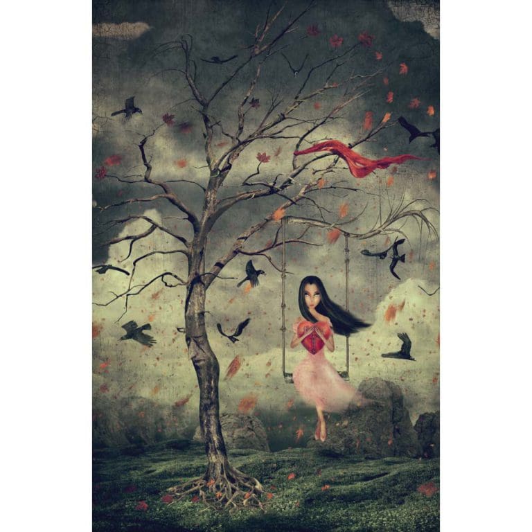 Πίνακας Ζωγραφικής Lonely Girl On A Swing – Decotek 180596-124693