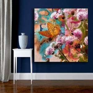 Πίνακας Ζωγραφικης Butterfly On Thistle Flowers - Decotek 180623-0