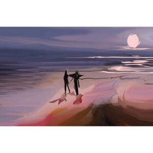 Πίνακας Ζωγραφικής Couple Walking By The Sea - Decotek 180690-124901