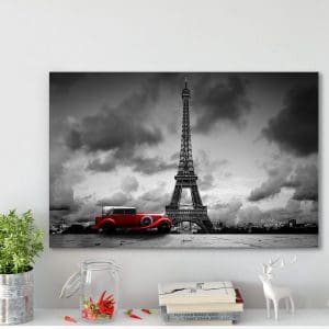 Πίνακας Ζωγραφικής Eiffel Tower And Retro Car - Decotek 180696-0