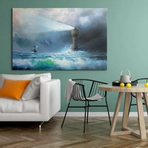 Πίνακας Ζωγραφικής Lighthouse And Sailboat - Decotek 180709-0