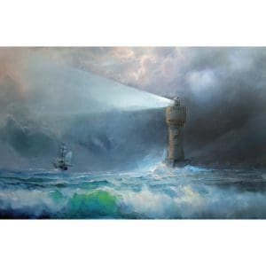Πίνακας Ζωγραφικής Lighthouse And Sailboat - Decotek 180709-124977