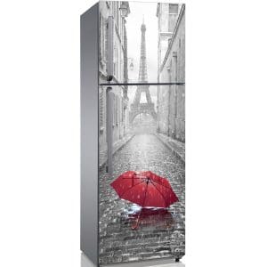 Αυτοκόλλητο Ψυγείου Κόκκινη Ομπρέλα στο Παρίσι - Decotek 19103-0