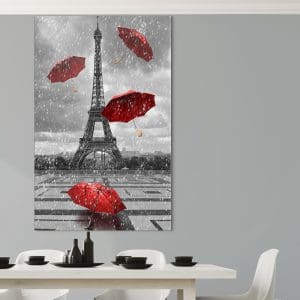 Πίνακας Ζωγραφικής Eiffel Tower with Flying Umbrellas – Decotek 180879-0