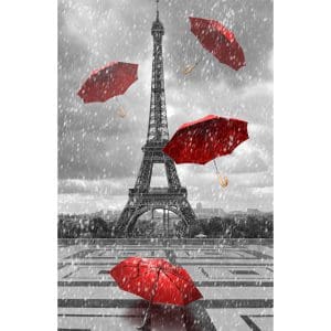 Πίνακας Ζωγραφικής Eiffel Tower with Flying Umbrellas – Decotek 180879-131854