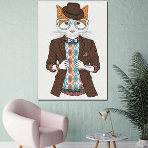 Πίνακας Ζωγραφικής Fashion Hipster Cat – Decotek 180884-0