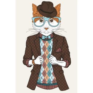 Πίνακας Ζωγραφικής Fashion Hipster Cat – Decotek 180884-131874