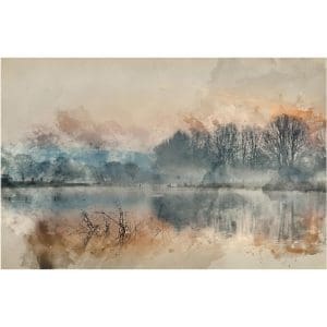 Πίνακας Ζωγραφικής Ελαιογραφία με Δέντρα και Λίμνη - Decotek 180996-132318