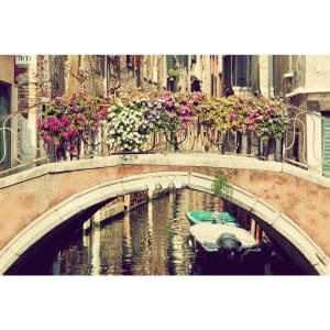 Πίνακας Ζωγραφικής Λουλούδια σε Γέφυρα στην Βενετία - Decotek 181098-132994